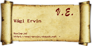 Vági Ervin névjegykártya