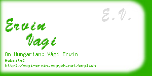 ervin vagi business card