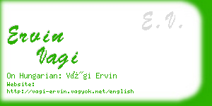 ervin vagi business card